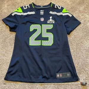 Nike Navy and Green Seahawks Super Bowl Jersey